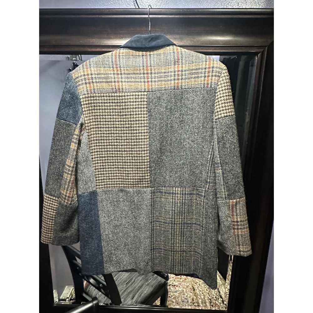 Casual Corner Patchwork Wool Blazer Jacket Navy B… - image 2